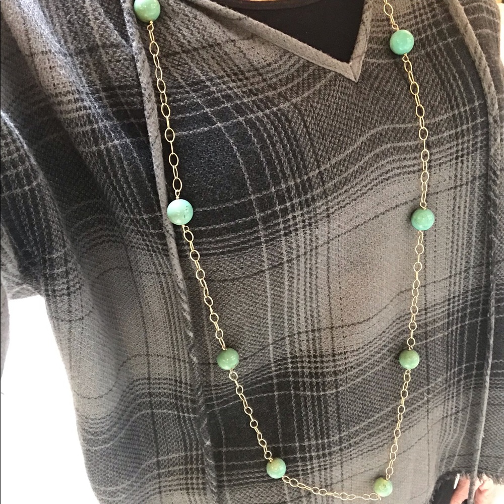 torquoise ball necklace w/14 kt gold-filled chain
